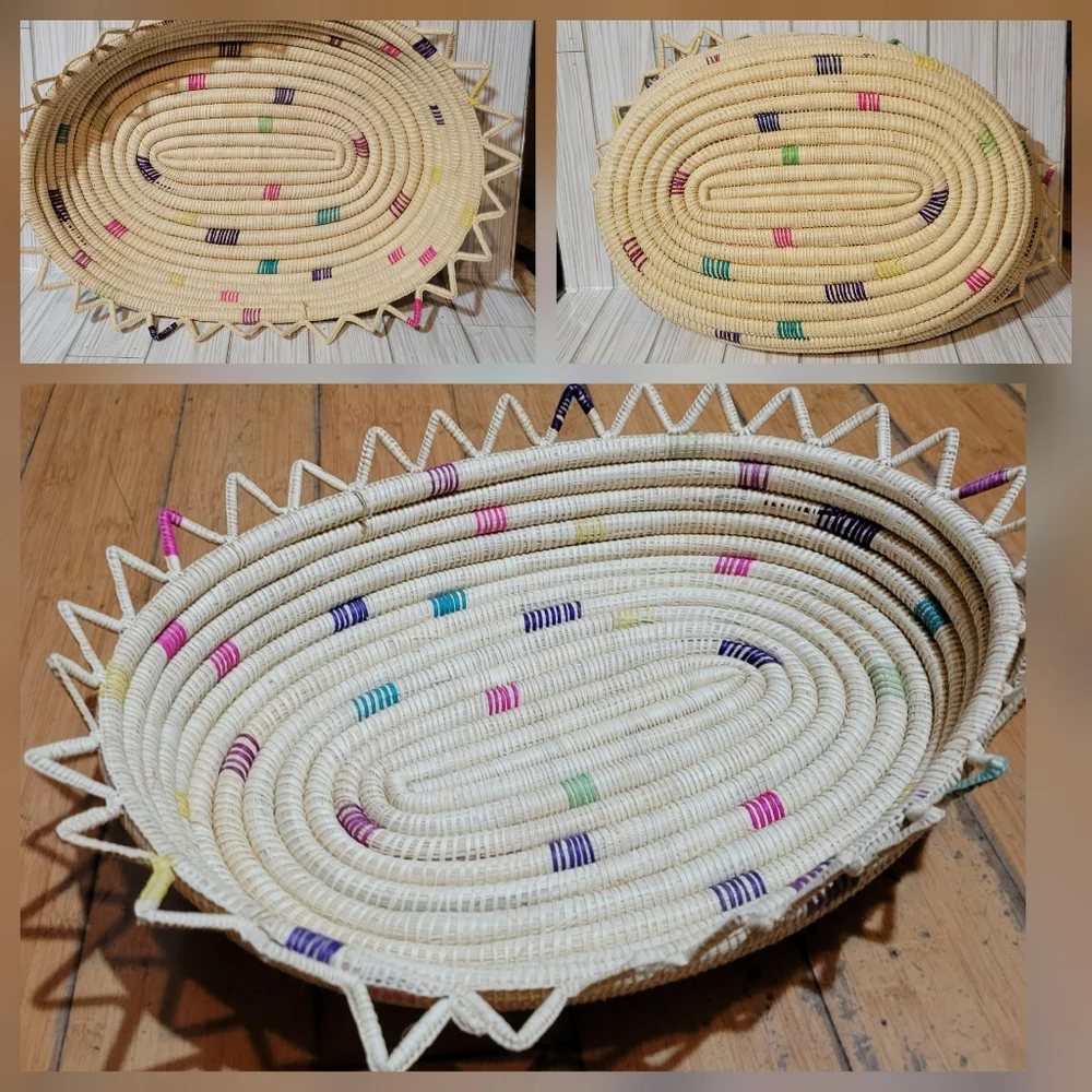 Handmade Boho Woven Coil Multipurpose Basket